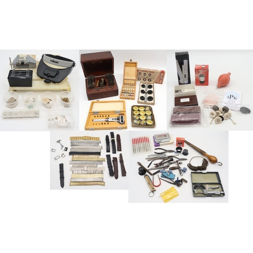 475 - A quantity of watchmaker's/jeweller's tools and spare parts