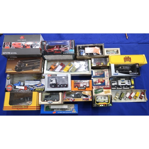 494 - Assorted model vehicles of mixed scale and manufacturer, including a large selection of agricultural... 