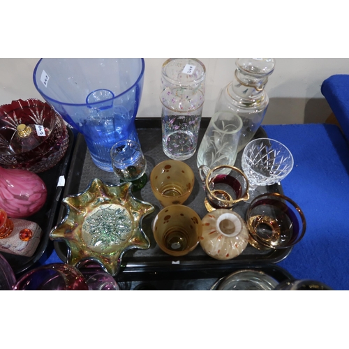 240 - A collection of decorative coloured art glass etc