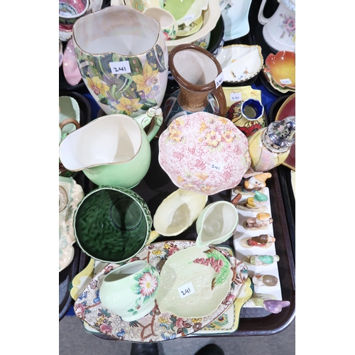 241 - A collection of decorative ceramics including Maling, Carlton Ware, Clarice Cliff etc