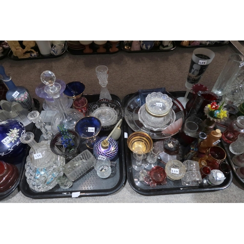 257 - A collection of coloured and clear decorative glass wares