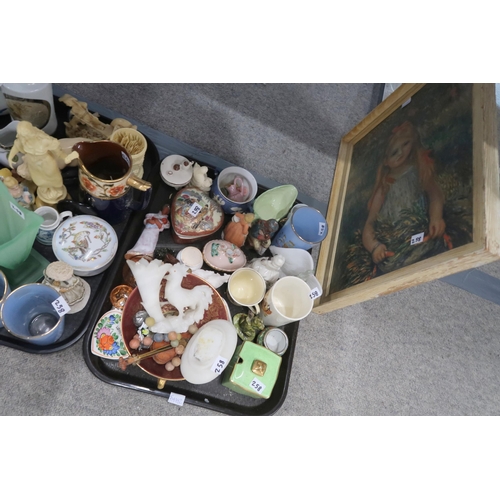 258 - A large collection of decorative ceramics and glass including two Doulton jugs etc