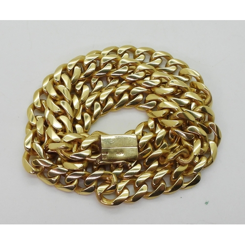 700 - An 18ct gold curb chain necklace, length 60cm, weight 129.2gms