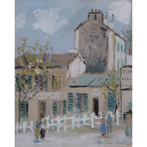 857 - AFTER MAURICE UTRILLO (FRENCH 1883-1955) LE LAPIN AGILE Gouache on printed paper, 31 x 25c... 