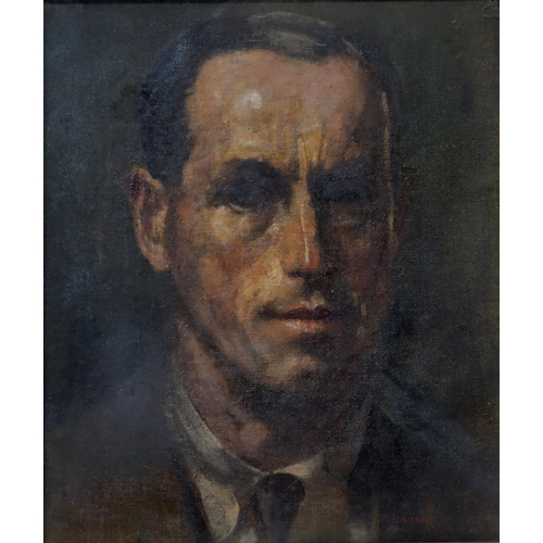 862 - 20th CENTURY SELF-PORTRAIT Oil on canvas, signed lower right 'T. Lindsay', 34 x 29cm... 