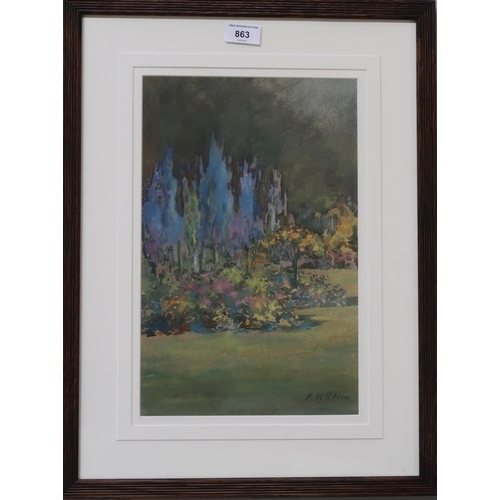 863 - PATRICK WILLIAM ADAM ARSA RSA (SCOTTISH 1854-1929) GARDEN IN BLOOM Watercolour, signed low... 