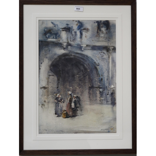 865 - BARRY PITTAR (ENGLISH 1880-1948) AN ENTER GATEWAY Watercolour, signed lower right, titled ... 