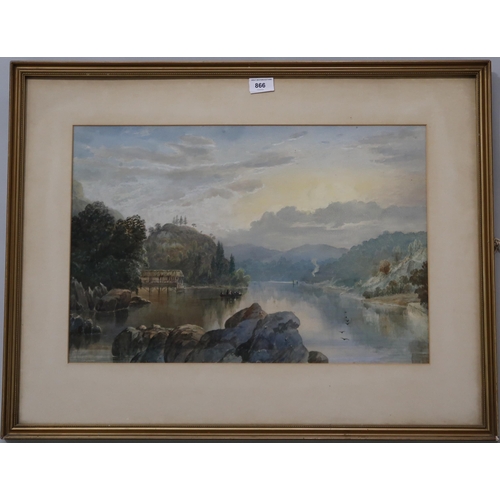 866 - JOHN BLAIR (SCOTTISH 1850-1934) LAKESCAPE Watercolour, signed lower left, dated 1870, 37 x... 