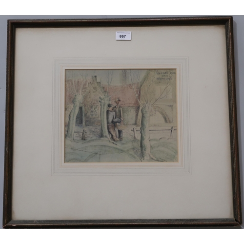 867 - R.O. MCREGOR (20th CENTURY) LE CAFE DES BON PECHEURS Pencil, signed lower left, 23 x 28cm&... 