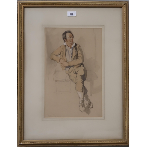 868 - ERSKINE NICOL ARA RSA (SCOTTISH 1825-1904) STUDY OF AN IRISH MAN Watercolour, signed lower left, dat... 