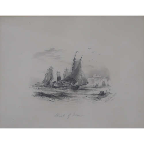 869 - JOHN WILSON EWBANK (ENGLISH 1779-1847) STRAIT OF DOVER Pencil on paper, signed lower right... 