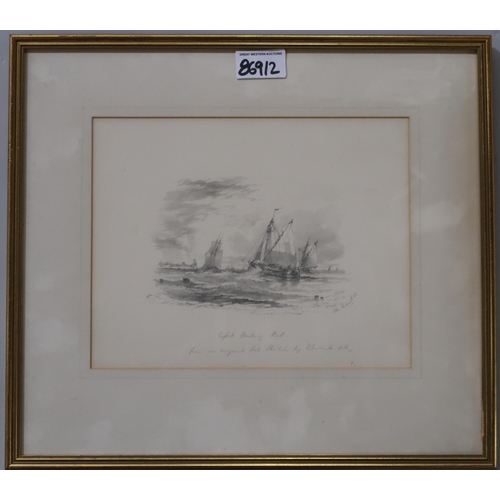 869 - JOHN WILSON EWBANK (ENGLISH 1779-1847) STRAIT OF DOVER Pencil on paper, signed lower right... 