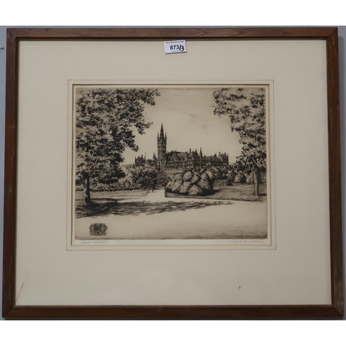 873 - WILFRED CRAWFORD APPLEBEY (SCOTTISH 1889-1954) GLASGOW UNIVERSITY Etching, signed lower ri... 