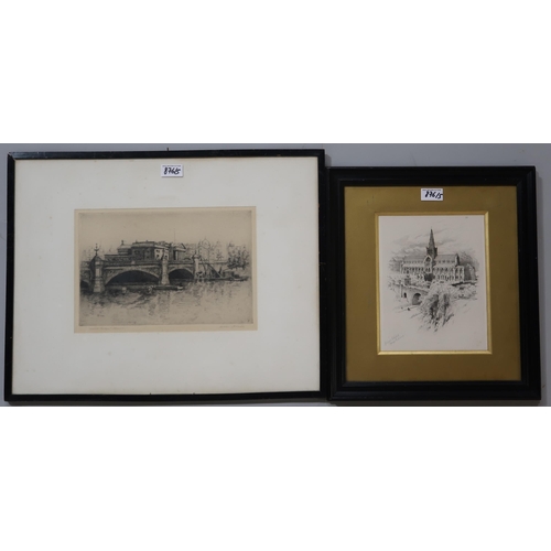 876 - A COLLECTION OF GLASGOW ETCHINGS Comprising: Robert Eadie 'Glasgow High School', W. Walcott'Geo... 