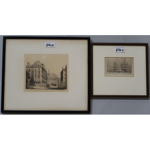 876 - A COLLECTION OF GLASGOW ETCHINGS Comprising: Robert Eadie 'Glasgow High School', W. Walcott'Geo... 