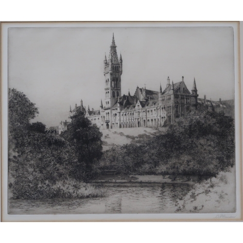 878 -  ALEXANDER P THOMPSON (SCOTTISH 1887-1962) GLASGOW UNIVERSITY Etching, signed lower r... 