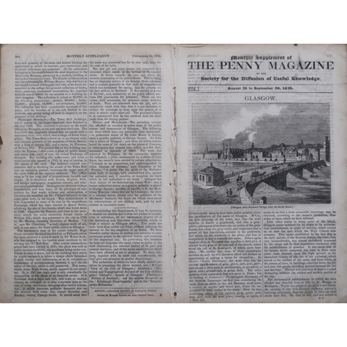 880 - THE PENNY MAGAZINE Framed pages of The Penny Magazine 1935 and 1837 Together with framed p... 