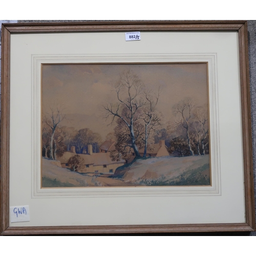 882 - A VARIOUS LOT COMPRISING PRINTS INCLUDING PETER SCOTT AND A WATERCOLOUR BY LEONARD PIKE (5)... 