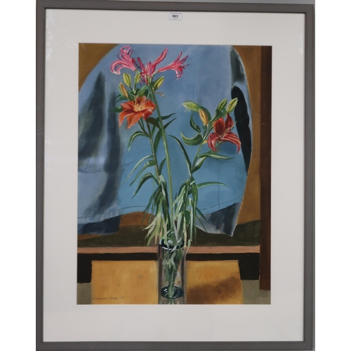 903 - EDWARD GAGE (SCOTTISH 1925-2000) LILIES Watercolour, signed lower left, dated (19)82, 74 x 54cm *PLE... 