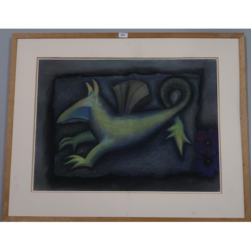 912 - SHEENA MCGREGOR (SCOTTISH CONTEMPORARY) GRYFFON  Charcoal, signed lower right, 56 x 7... 