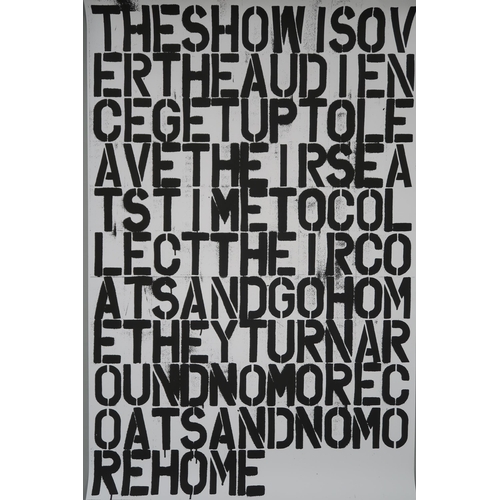 938 - CHRISTOPHER WOOL & FELIX GONZALES  UNTITLED (THE SHOW IS OVER), 1993 Print multip... 