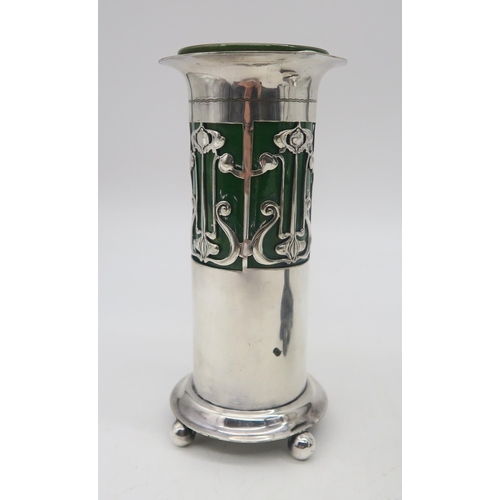 387A - A late-Victorian EPNS nautilus shell spoon warmer, an EPNS mounted glazed earthenware vase, in the A... 