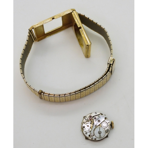 724 - An 18ct gold cased Kelbert ladies watch, with enamel detail to the case, Glasgow import marks for 19... 