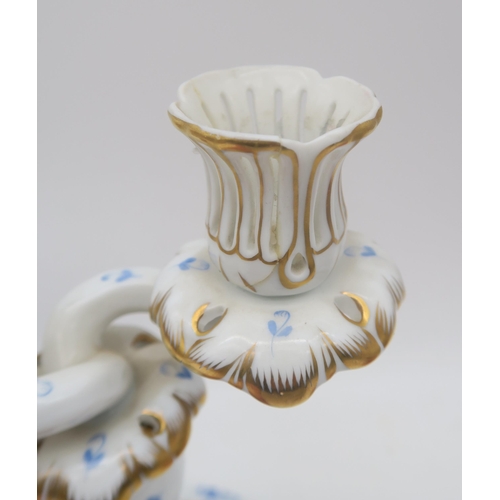 253 - A pair of Herend porcelain candlesticks, a cockerel and hen group, a eggcup and pierced heart shaped... 