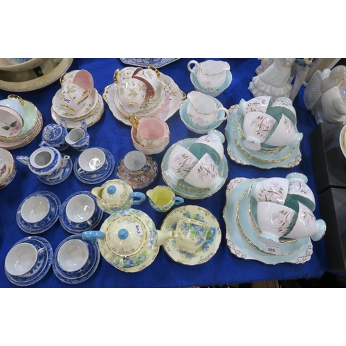 305 - Assorted tea wares including Tuscan Glendale, Crown Staffordshire, Royal Albert Braemar, and a dolls... 