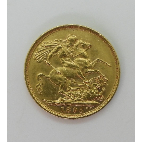 400 - Victoria (1837-1901) 1 Sovereign 1895Obverse the bust of Queen Victoria facing left : ... 