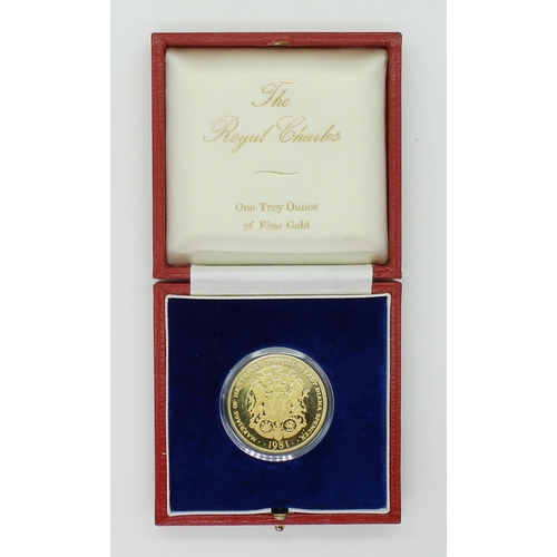 418 - COMMEMORATIVE 22CT GOLD MEDALLION Obverse HRH Prince Charles and Lady Diana facing left ST PAUL'S CA... 