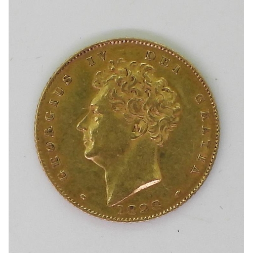 422 - GEORGE IV (1820-1830) ½ Sovereign 1828Obverse Bare head portrait of King George IV ... 