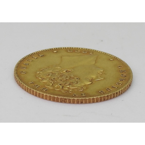 422 - GEORGE IV (1820-1830) ½ Sovereign 1828Obverse Bare head portrait of King George IV ... 