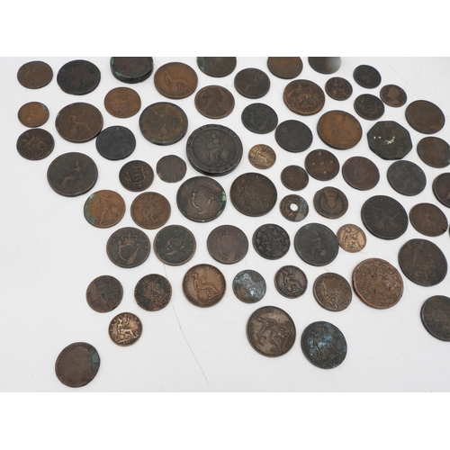 427 - Great Britain a lot comprising various copper coins to include William and Mary, George II, George I... 