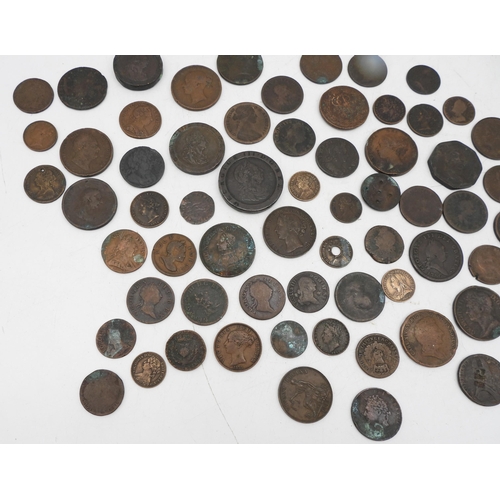 427 - Great Britain a lot comprising various copper coins to include William and Mary, George II, George I... 