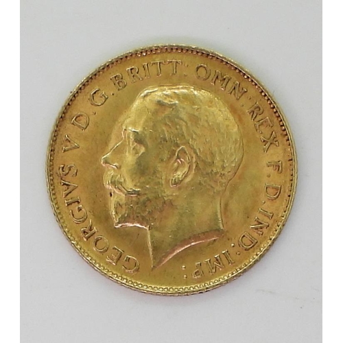 433 - GEORGE V (1910-1936) 1/2 Sovereign Coin 1911Obverse bust of King George V facing left GEORGIVS ... 