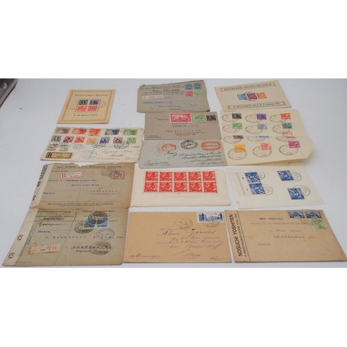 447 - A collection of covers to include Morocco Agencies 5 Centimos 1915 with Warminster post mark redirec... 