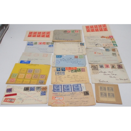 447 - A collection of covers to include Morocco Agencies 5 Centimos 1915 with Warminster post mark redirec... 