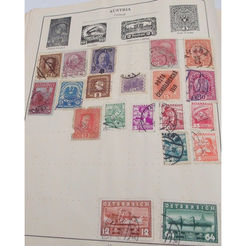 449 - The Century Stamp Album containing worldwide stamps together with hinged on sheets  good early ... 