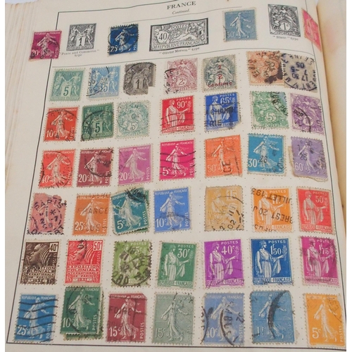 449 - The Century Stamp Album containing worldwide stamps together with hinged on sheets  good early ... 