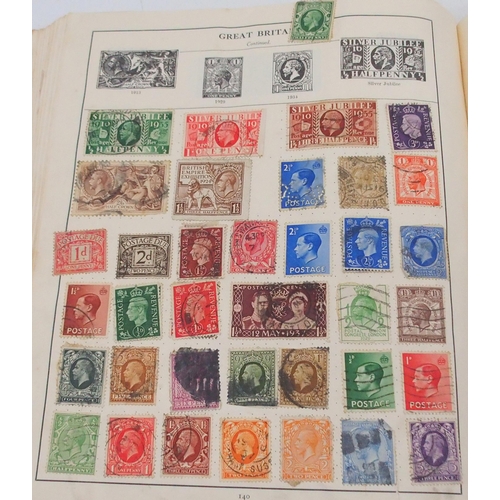 449 - The Century Stamp Album containing worldwide stamps together with hinged on sheets  good early ... 