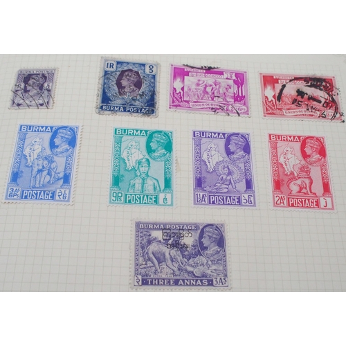 451 - A Simples Stamp Album with Great Britain 1/d black, 1/d red, 1/2 d blue, 1 1/2 d lilac, and various ... 