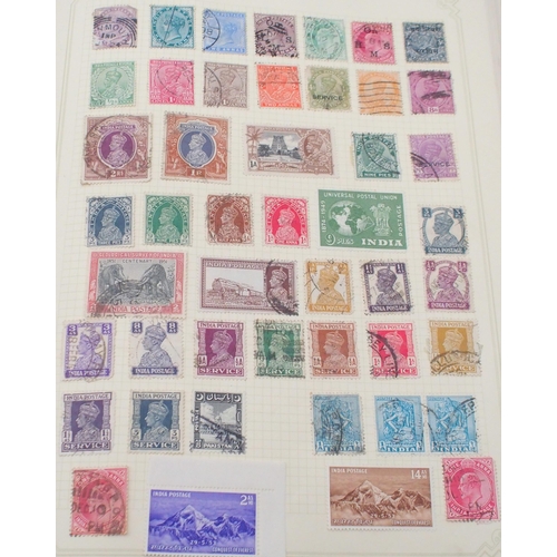 451 - A Simples Stamp Album with Great Britain 1/d black, 1/d red, 1/2 d blue, 1 1/2 d lilac, and various ... 