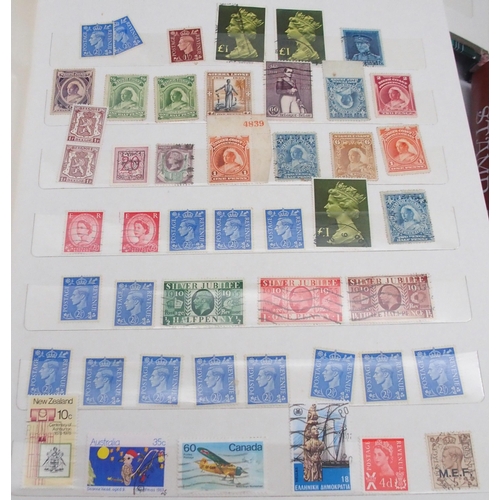 452 - A worldwide collection of stamps in five albums with early Great Britain, Australia, Belgium, Britis... 