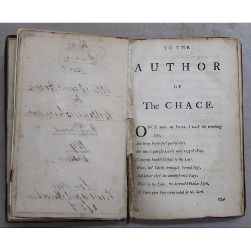 502 - Somervile (William) The Chace and Other Rural PoemsG. Hawkins, London, 1757, lacking title page but ... 