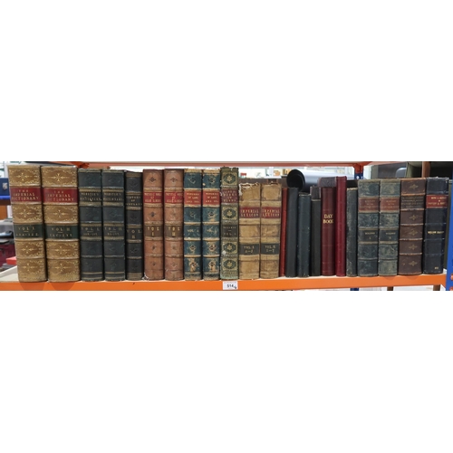 514 - Assorted 19th century leatherbound quarto volumes, to include The Imperial Dictionary in two volumes... 