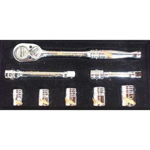 540 - A Snap-On 70th Anniversary Ratchet Set, with 24K gold engraving, housed in a fitted case