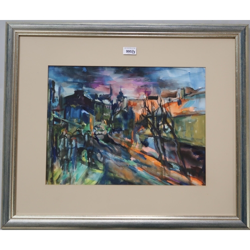 995 - SCOTTISH SCHOOL GLASGOW AT DAWN Watercolour, 35 x 45cm Together with another (2)... 