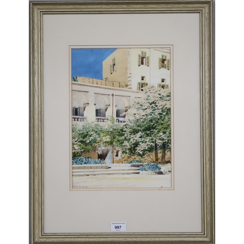 997 - ATTRIBUTED TO NICHOLAS KRASSNOFF (RUSSIAN c1920)MALTA (possibly the San Anton Palace)Watercolour, si... 