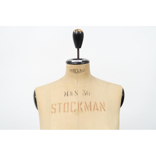 105 - A mid 20th century Stockman M & S 36 dressmakers mannequin on cast iron quadrupedal base with ca... 